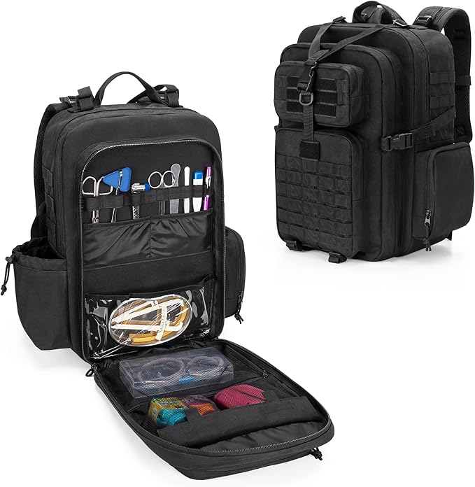 Damero Medical Tactical Backpack, Medical Supplies Bag First Aid Rucksack with Top Y-Strap for Hiking, Trekking Hunting Ca...