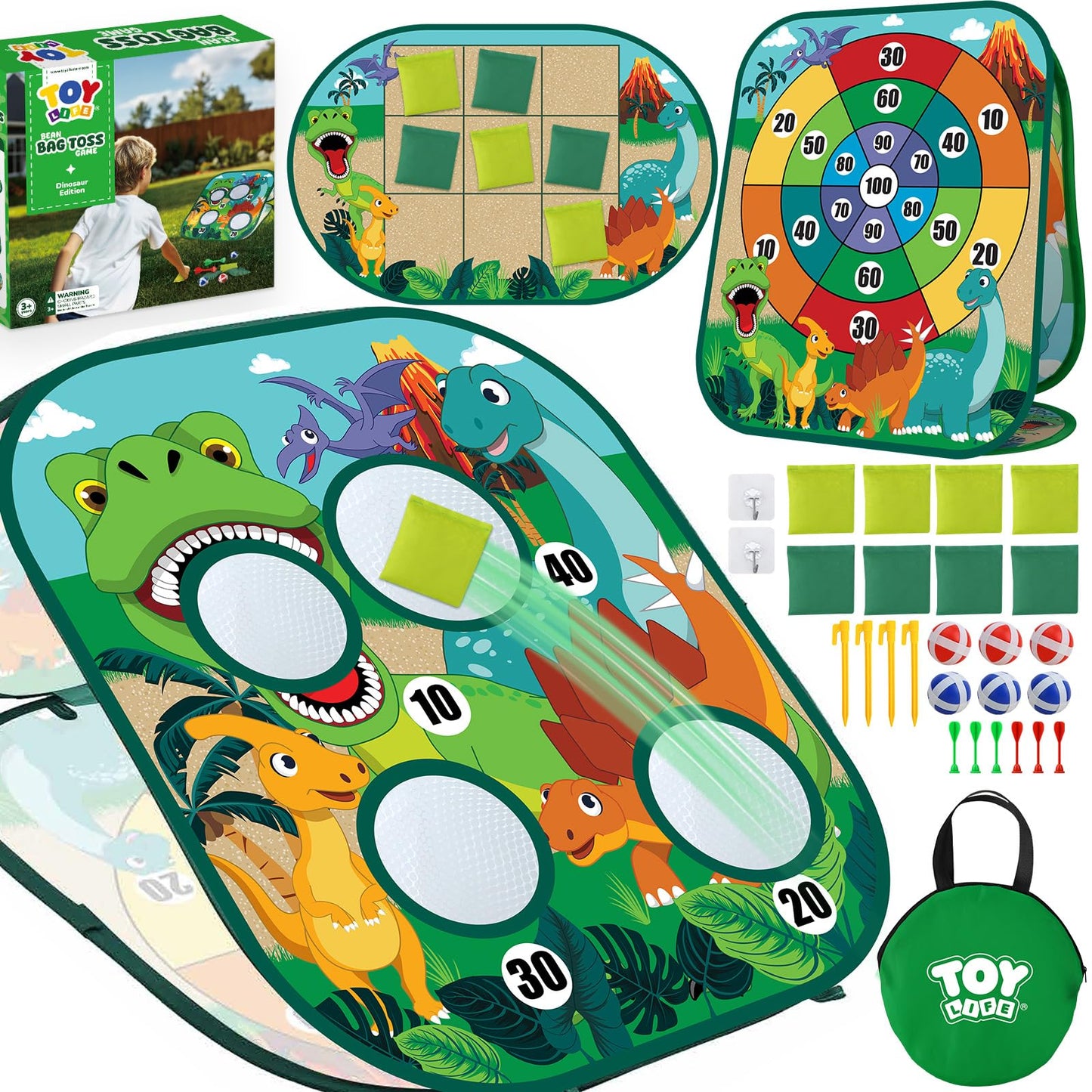 TOY Life Toddler Outdoor Toys for Kids Ages 4-8, Bean Bag Toss, Outside Yard Games for Kids Cornhole, Indoor Lawn Backyard Games Birthday Family Party Toddler Game, Gift for Boys 3 4 5 6 7