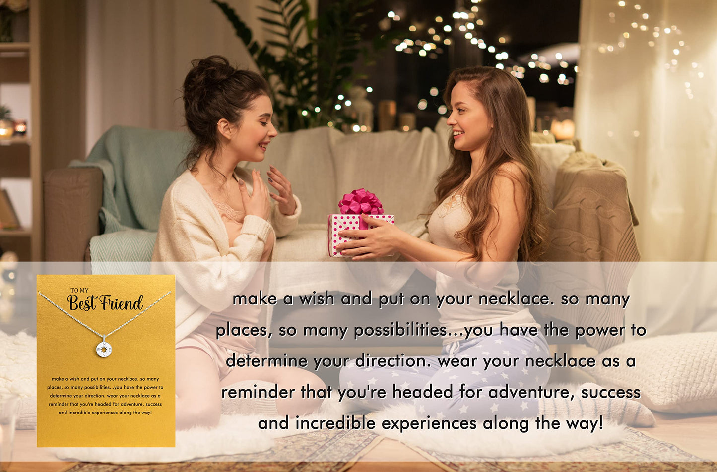 Best Friend Necklace Gifts for Best Friend Friendship Gifts Compass Necklace for Women(compass-bff)