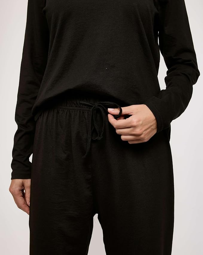 Real Essentials 2 Pack Women's Soft Cotton Long Sleeve Pajama Set with Pants - Lounge Sets for Women (Available In Plus)