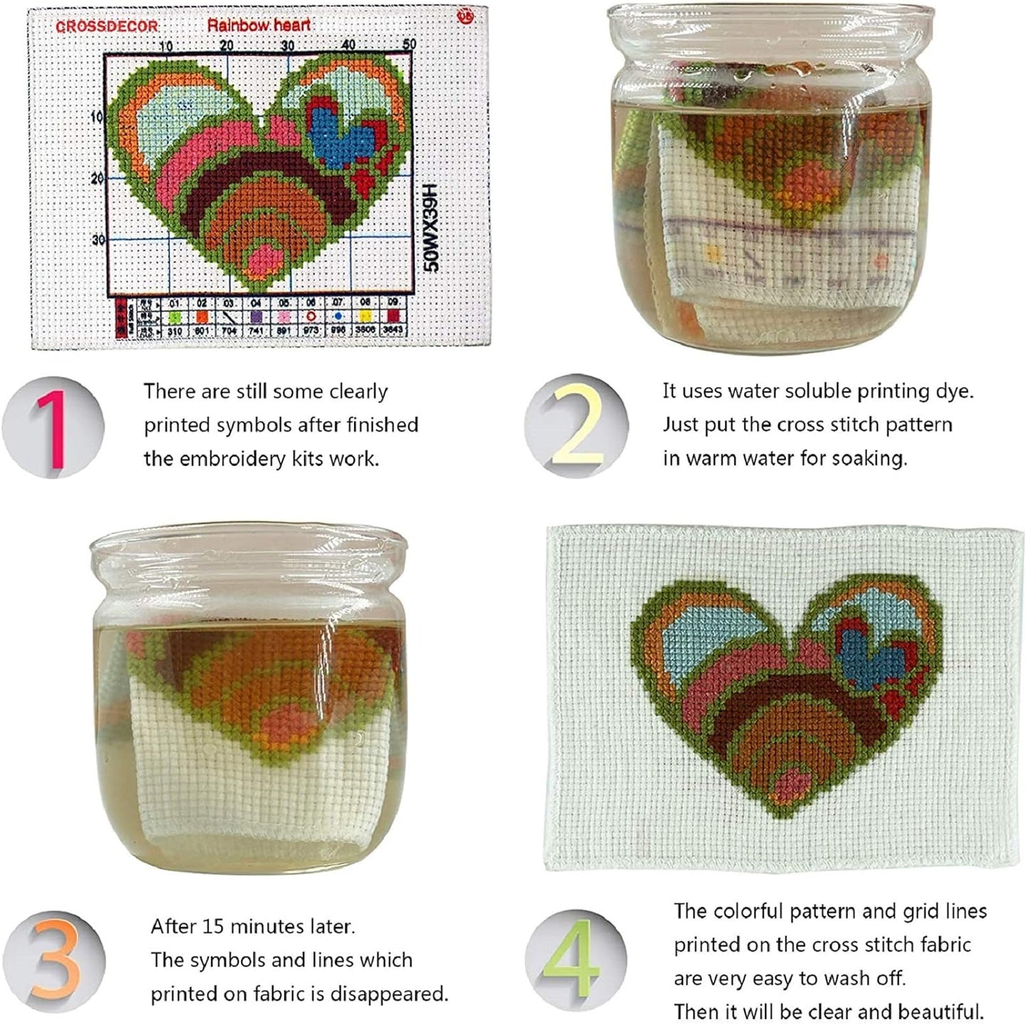 Dimensean Stamped Cross Stitch Kits Full Range of Embroidery Patterns Starter Kits for Beginners Adult or Kids DIY Cross Stitches Needlepoint Kits 11CT-Flower Wolf 15.7x19.7 inch