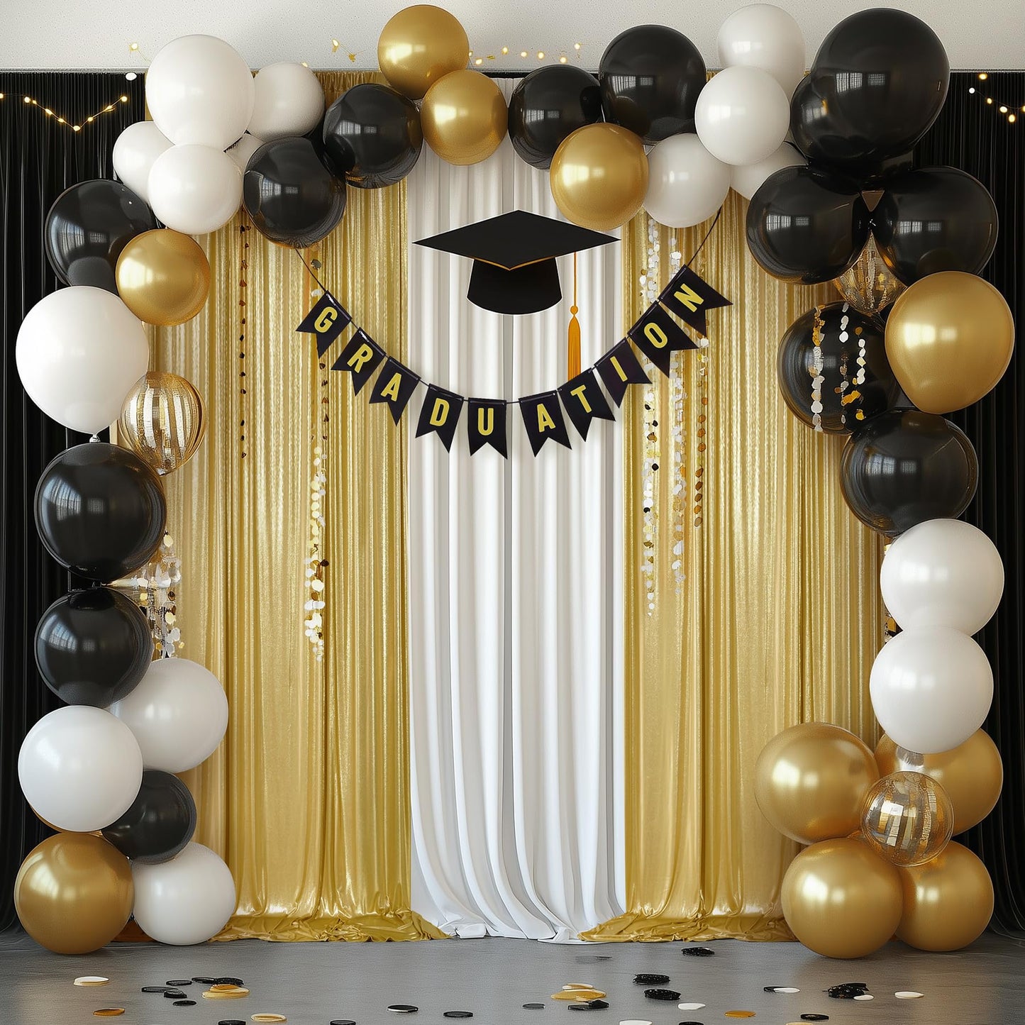 Outpain 10x10ft Gold Sequin Backdrop Curtains -Heavy Duty Gold Photography Backdrops with Non-Shedding Glitter, Wrinkle-Free Stage Drapes for Wedding/Christmas/Studio Shoots (5x10ft 2 Panels)