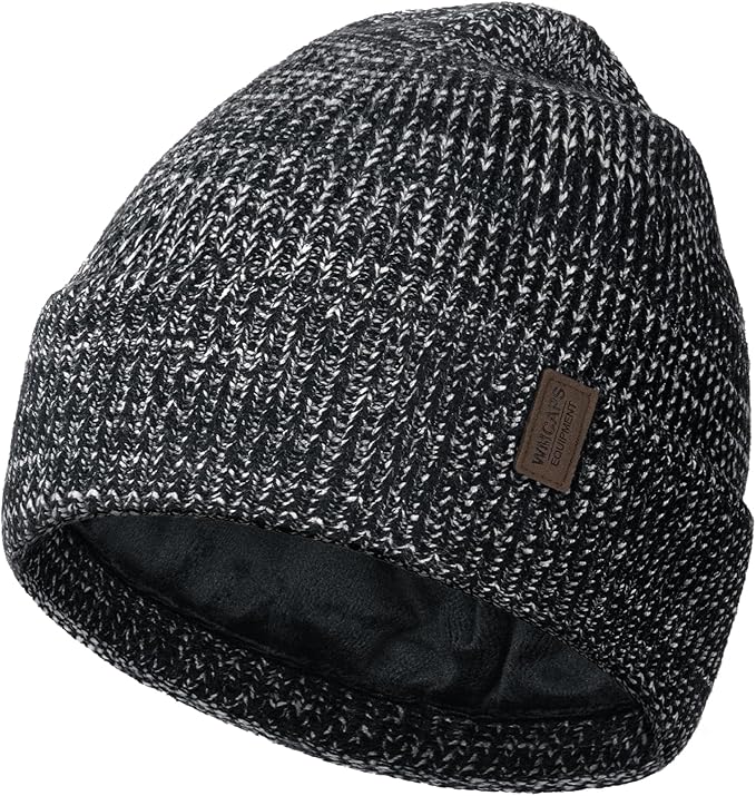 Wmcaps Winter Beanie for Men Women, Fleece Lined Beanie Soft Warm Knit Hat Ski Stocking Cuffed Cap
