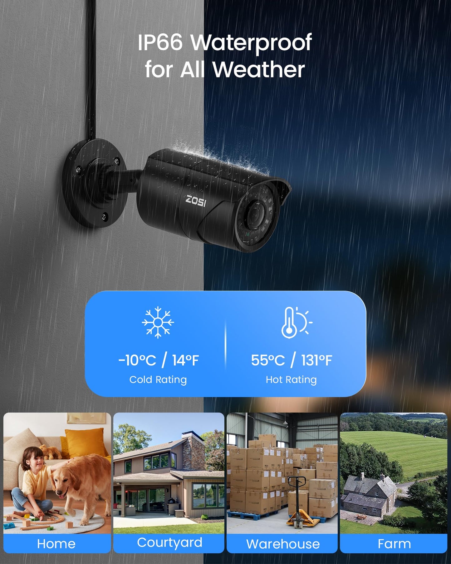 ZOSI 4K PoE Security Camera System, H.265+ 8CH NVR with 2TB HDD (16CH Expandable), 4 x 5MP 3K IP PoE Cameras Outdoor Indoor, AI Human Vehicle Detection, Remote Viewing, 24/7 Recording, IR Night Vision