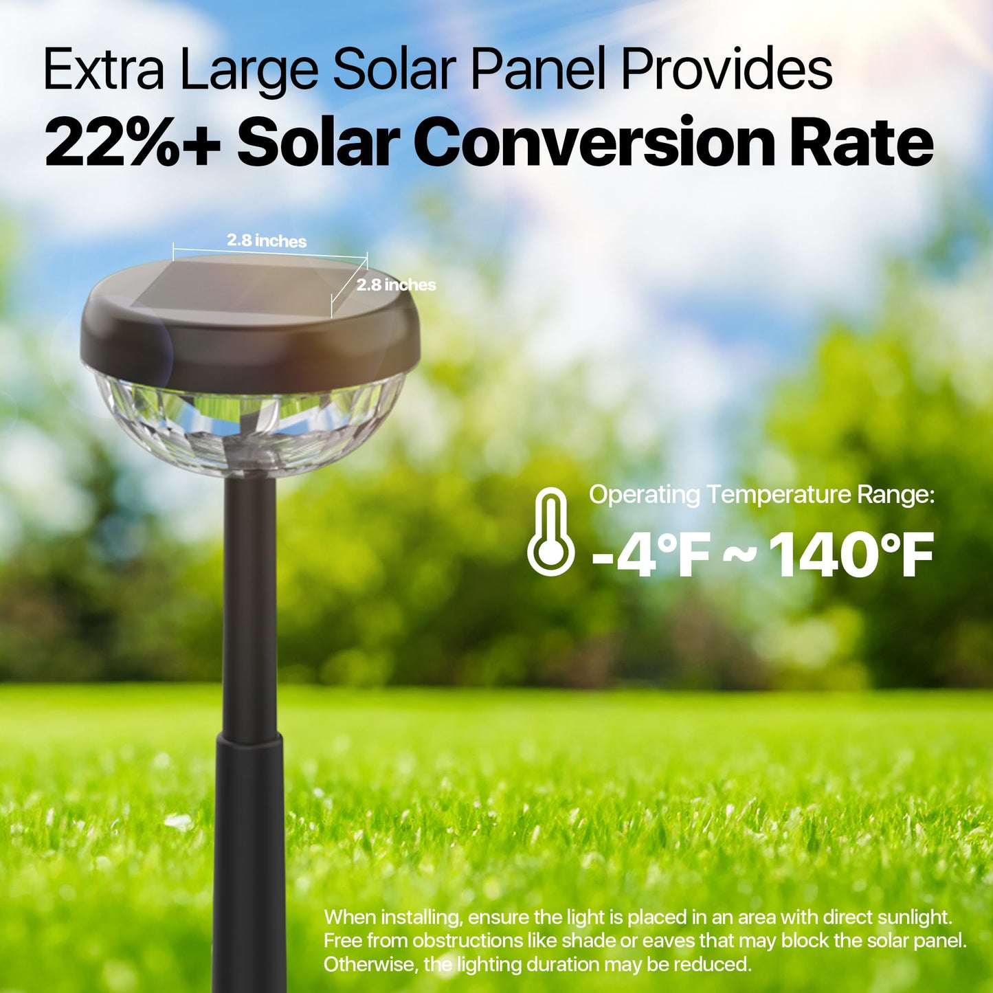 Ensenior 10-Pack Solar Lights Outdoor, Auto ON/Off 3000K LED Solar Garden Lights for Pathway, Yard, Patio, Walkway, Flower Bed, Halloween Christmas Landscape Lighting, IP65 Waterproof, Flag Lights