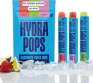 Hydra Pops Electrolyte Freeze Pops Hydration Drinks with Electrolytes, Vegan, Gluten Free, No Added Sugars, 200mg+ Electro...