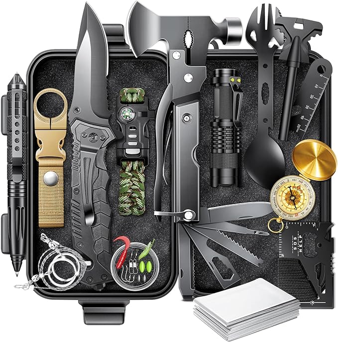 Gifts for Men-Christmas | 21-in-1 Survival Gear & Camping Accessories | Fishing & Hunting Equipment | Unique Birthday Gift...