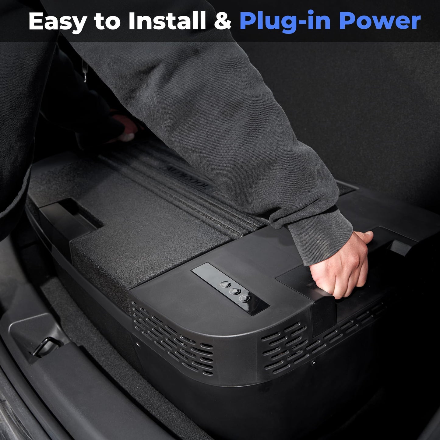 Car Refrigerator for Tesla Model Y, 【APP Control】 37QT(35L) -4℉~68℉ Car Fridge 12V Refrigerator for Tesla Model Y, Trunk Portable Freezer for Camping Tailgating Road Trip Home 12/24V DC&120~240V AC