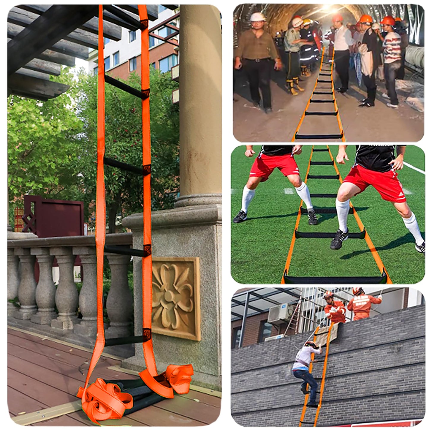 32.8 Feet Fire Escape Ladder Emergency Fire Ladder for 2-3 Story Homes Reusable Portable Safety Ladders for Windows, Balconies and Sailboats, Kayaks and More