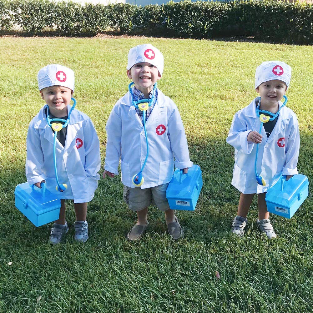Doctor Kit for Toddlers 3-5 Dress Up Toys for 2 3 4 Year Old Girls Pretend Kids Doctor Play Set with Doctor Costume Toy Stethoscope for 2 3 4 5 6 Year Old Girls Boys Birthday Gifts