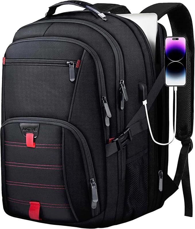Extra Large Travel Laptop Backpack, 17.3 Inch Carry on Backpack for Men Women with USB Port, 50L Anti Theft Water Resistan...