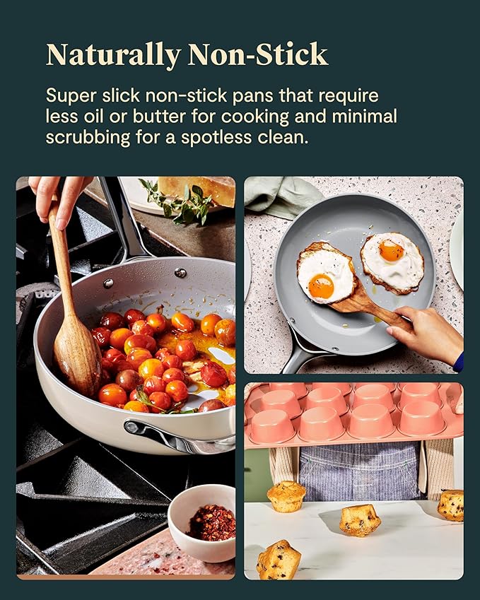 Caraway 23-Piece Nonstick Ceramic Cookware & Bakeware Set – Pots, Frying Pans, Lids, Baking Sheets, Pans, Cooling Rack & Storage – Oven Safe, Non-Toxic – Compatible with All Stovetops - Navy