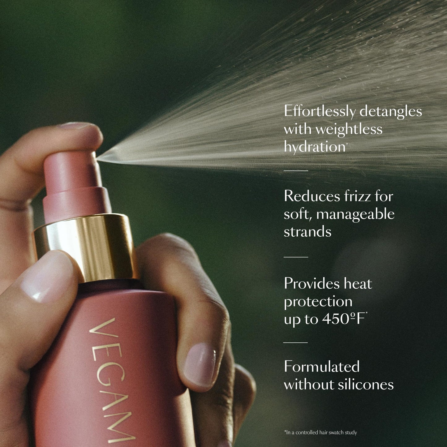 VEGAMOUR HYDR-8 Leave-In Conditioner, for Deep Hydration & Heat Protection, with Vegan Keratin, for Soft, Silky, Frizz Free Hair