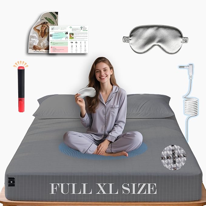 Ali King Grounding Sheets - Full XL Size, Soft Cotton with Silver Fiber, 15'' Deep Pocket Earth Grounding Fitted Bed Sheets for Improved Sleep (Dark Gray, Full XL 54''*80''*15'')