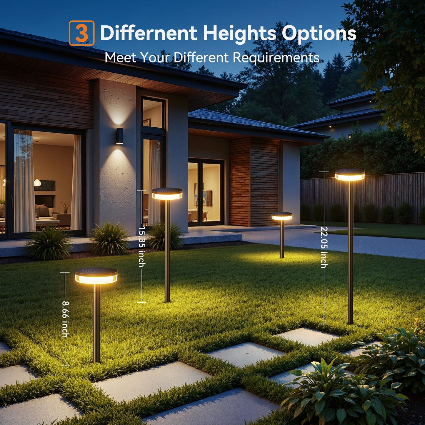 LETMY Solar Pathway Lights Outdoor, 6 Pack 2X Brighter Solar Lights Outdoor Waterproof, Taller Pathway Light with Larger Panel, Auto On/Off Up to 12Hrs Driveway Light for Yard Outside Patio Path Lawn