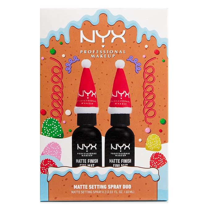 NYX PROFESSIONAL MAKEUP Makeup Setting Spray Duo Holiday Gift Set - Matte Finish, Long-Lasting Face Mist for up to 16HR Wear, Vegan Formula