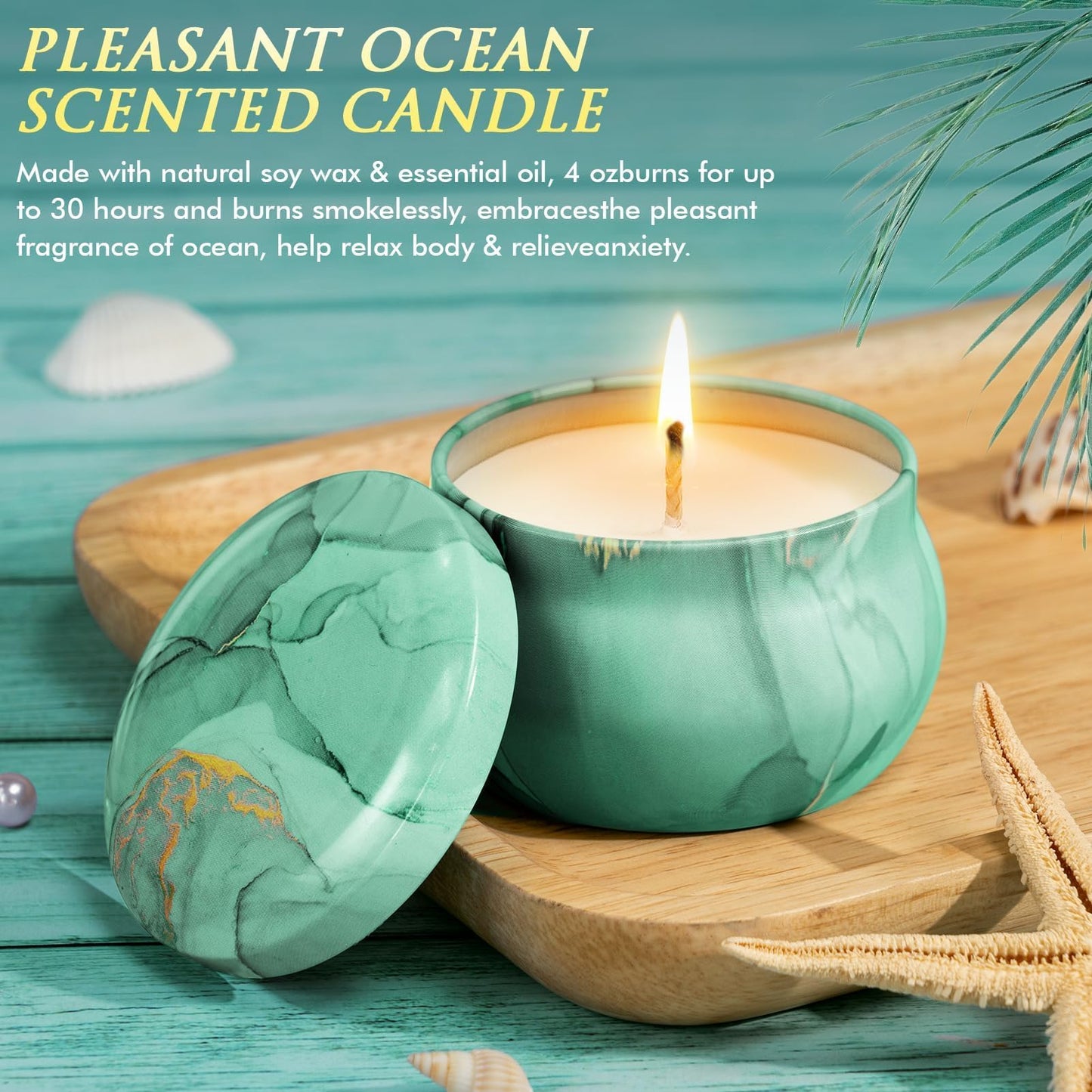 Birthday Gifts for Women Self Care Gifts Get Well Soon Gifts, Ocean Relaxing Spa Gifts Basket Care Package w/ Luxury Flannel Blanket 40 oz Tumbler, Mothers Day Gifts for Mom Wife Her Girlfriend Sister