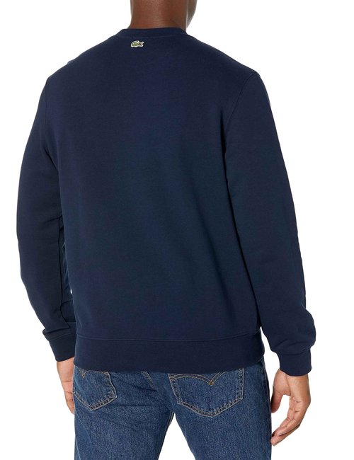 Lacoste Men's Core Collection Classic Fit Branding Crew Neck Sweatshirt, Marine, XX-Small