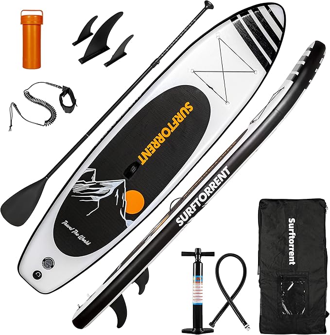 SURFTORRENT Inflatable Stand Up Paddle Board Wave Board with SUP Accessories,Inflatable SUP Board for Beginner,Youth Paddl...