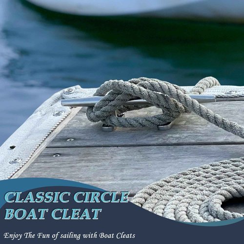 SHENGHUISS Boat Open Base Cleat 316 Stainless Steel Mooring Dock Cleat with Screw for Boat,Deck,Hook,Yacht 4 Pack 10 inch
