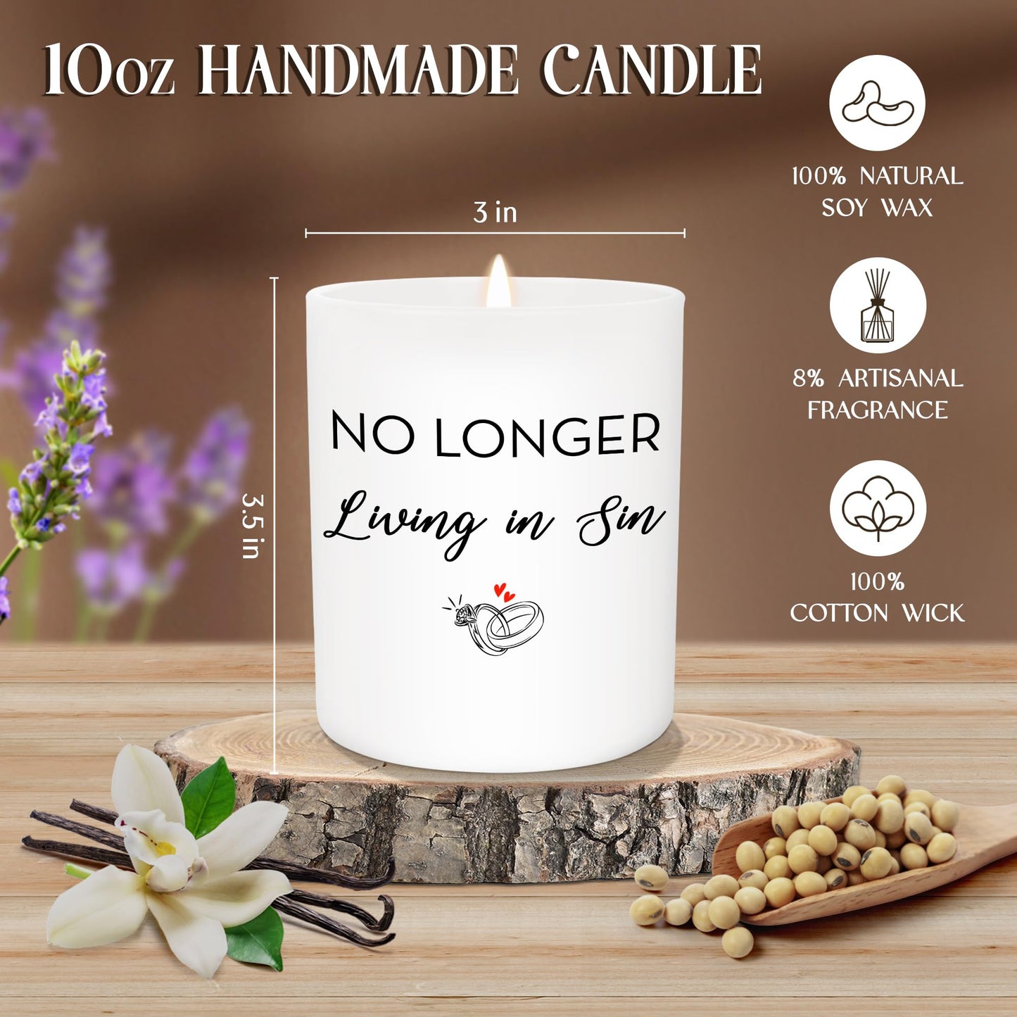 GAUDORA Engagement Gifts for Couples - Long Lasting Vanilla Lavender Candle 10 oz - Funny Wedding Gifts for Newly Engaged Couples, Bridal Gift for Women, Bridal Shower Gift Ideas