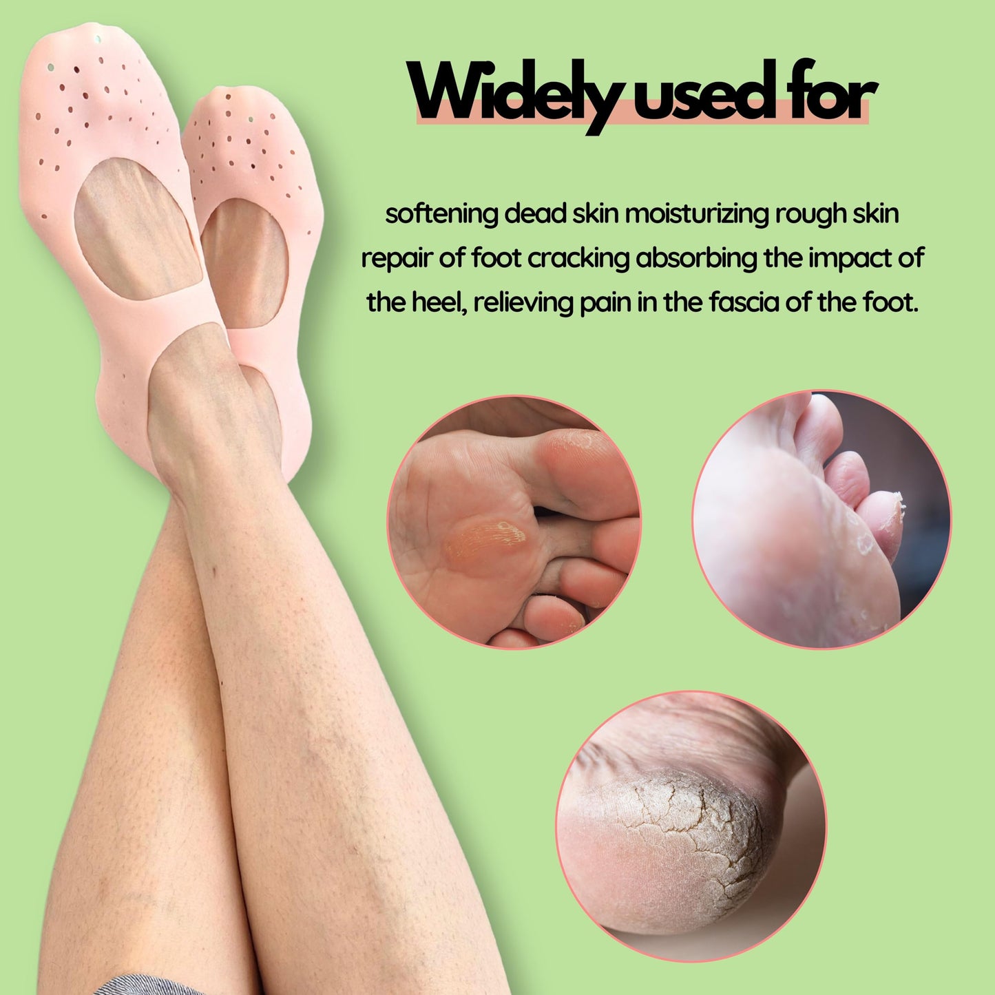 Arch Moisturizing Socks - Hydrating Gel-Lined Spa Socks for Soft, Smooth Feet - Treat Dry, Cracked Heels & Rough Skin, Unisex (S