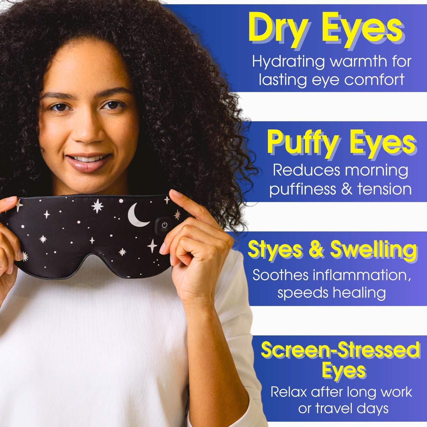 Heated Eye Mask – Warm Compress for Dry Eyes & Stye Eye Treatment – Weighted Heating Sleep Mask for Dark Circles and Puffiness, Migraine Relief Heat Steam Patches Products for Sleeping
