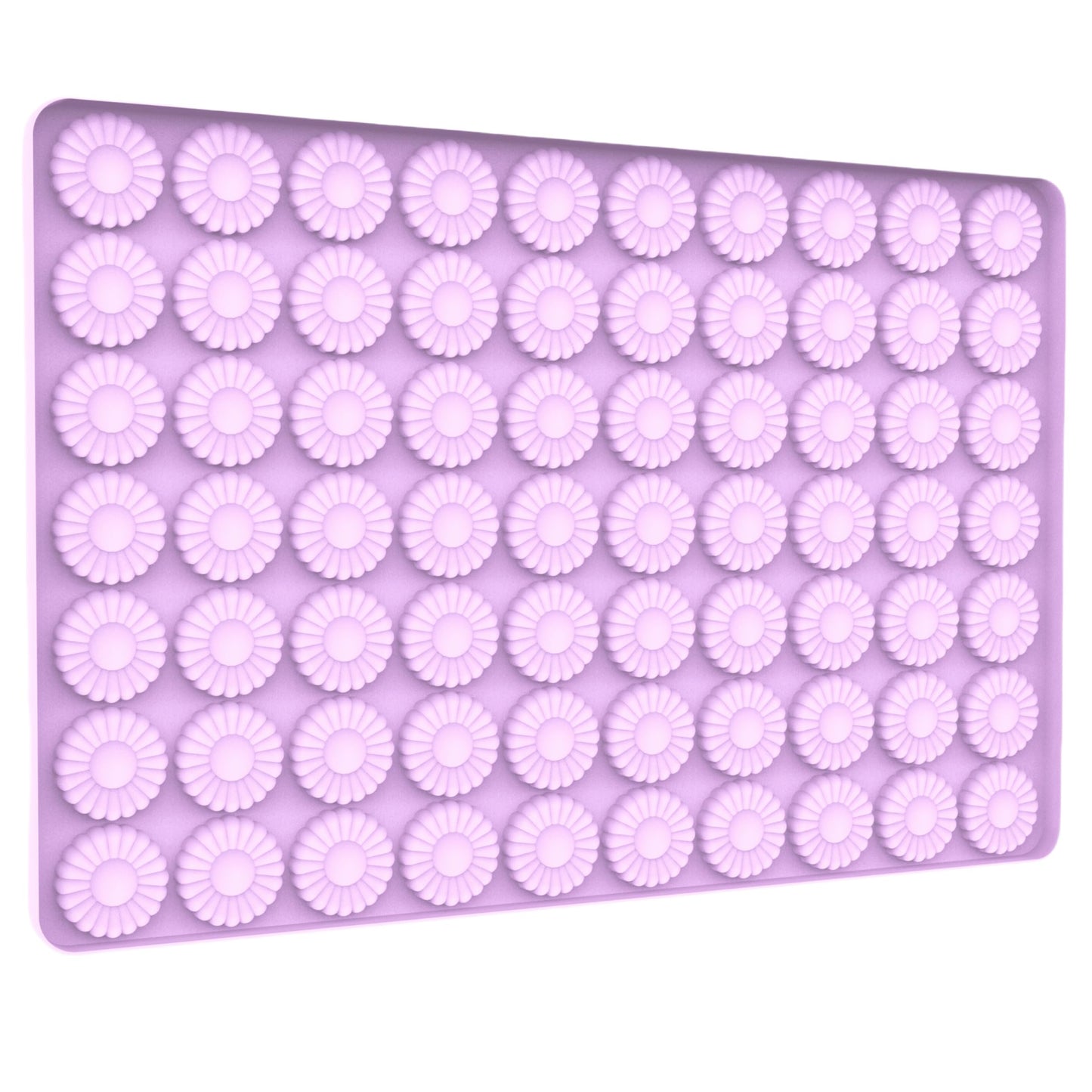 Tadonyny Daisy Flower Chocolate Silicone Molds, Gummy Candy Molds for Cake Decorations, Fondant Mold Silicone with Scraper (flower purple molds 002)