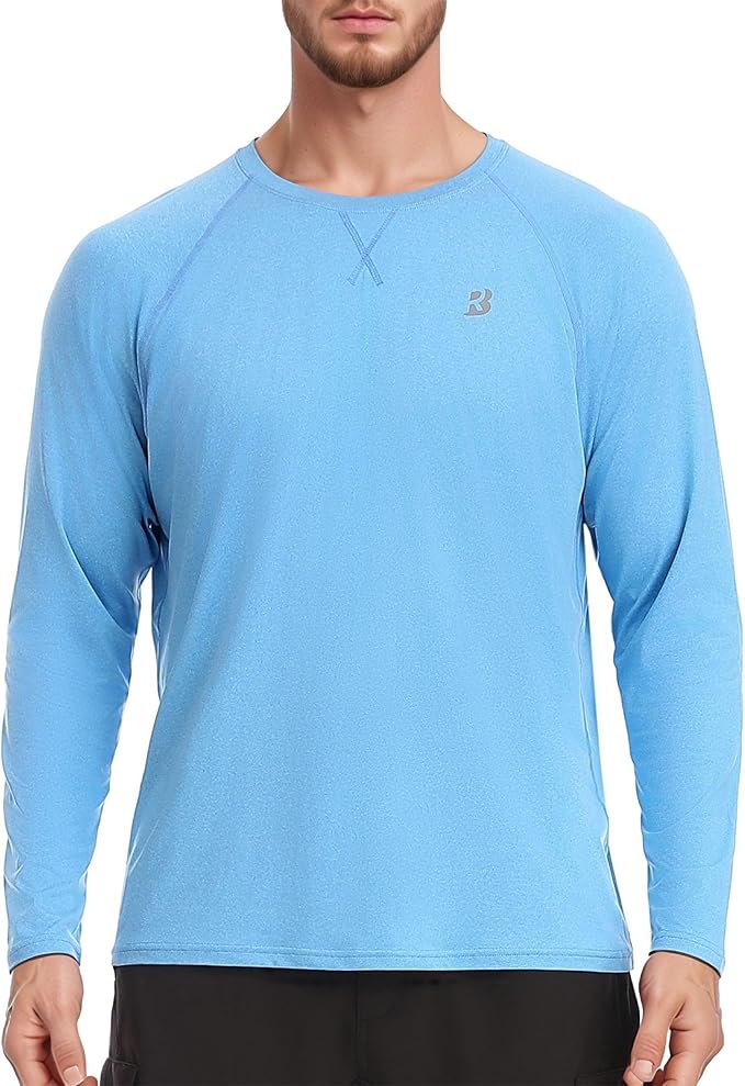 UV Protection Long Sleeve Swim Rash Guard, UPF 50+ Sun Shirts for Men,Water Fishing Hiking Beach Outdoor Shirt