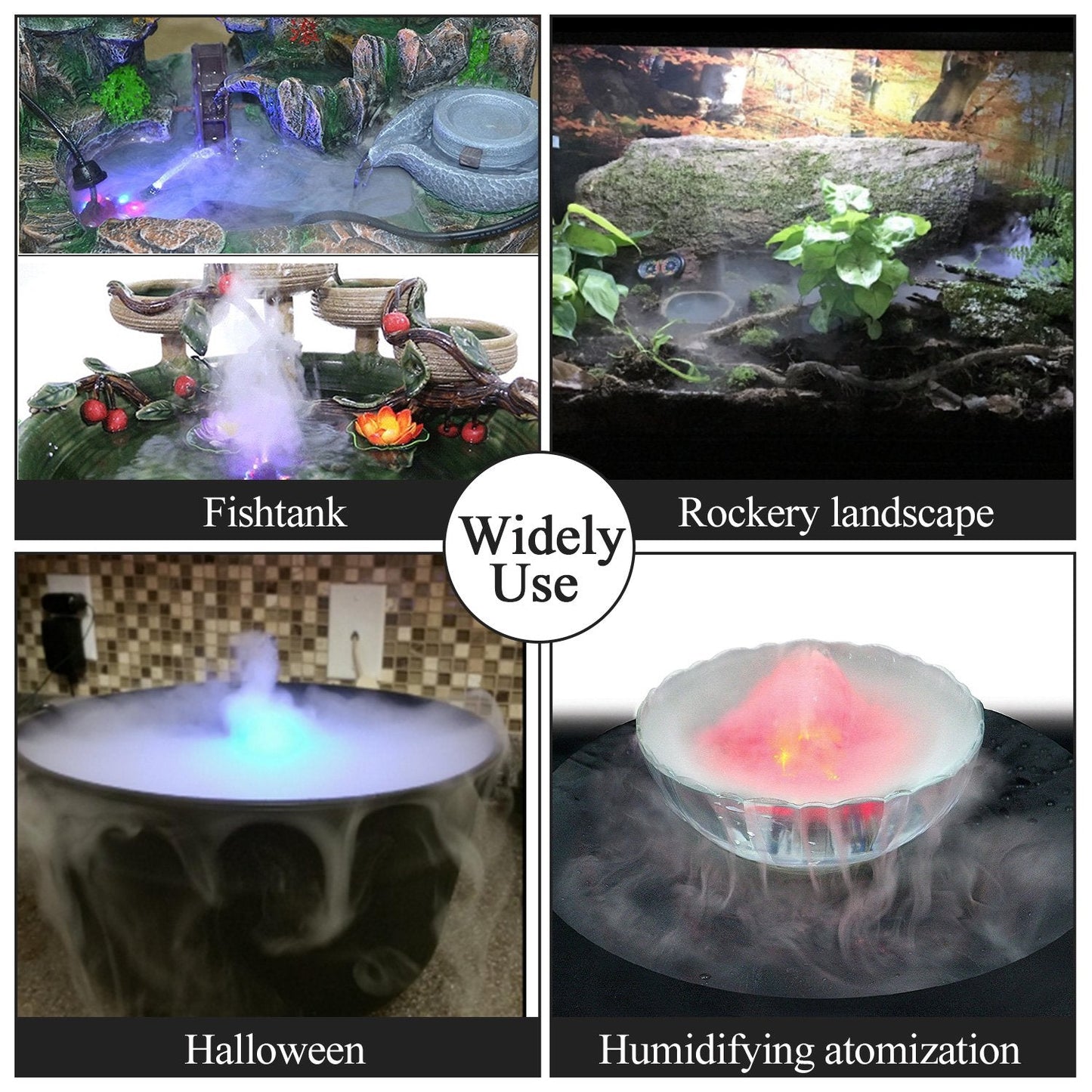 AGPTEK Aluminum Mist Maker Fog Maker for Water Fountain Pond Rockery Fishtank Vase Birdbath