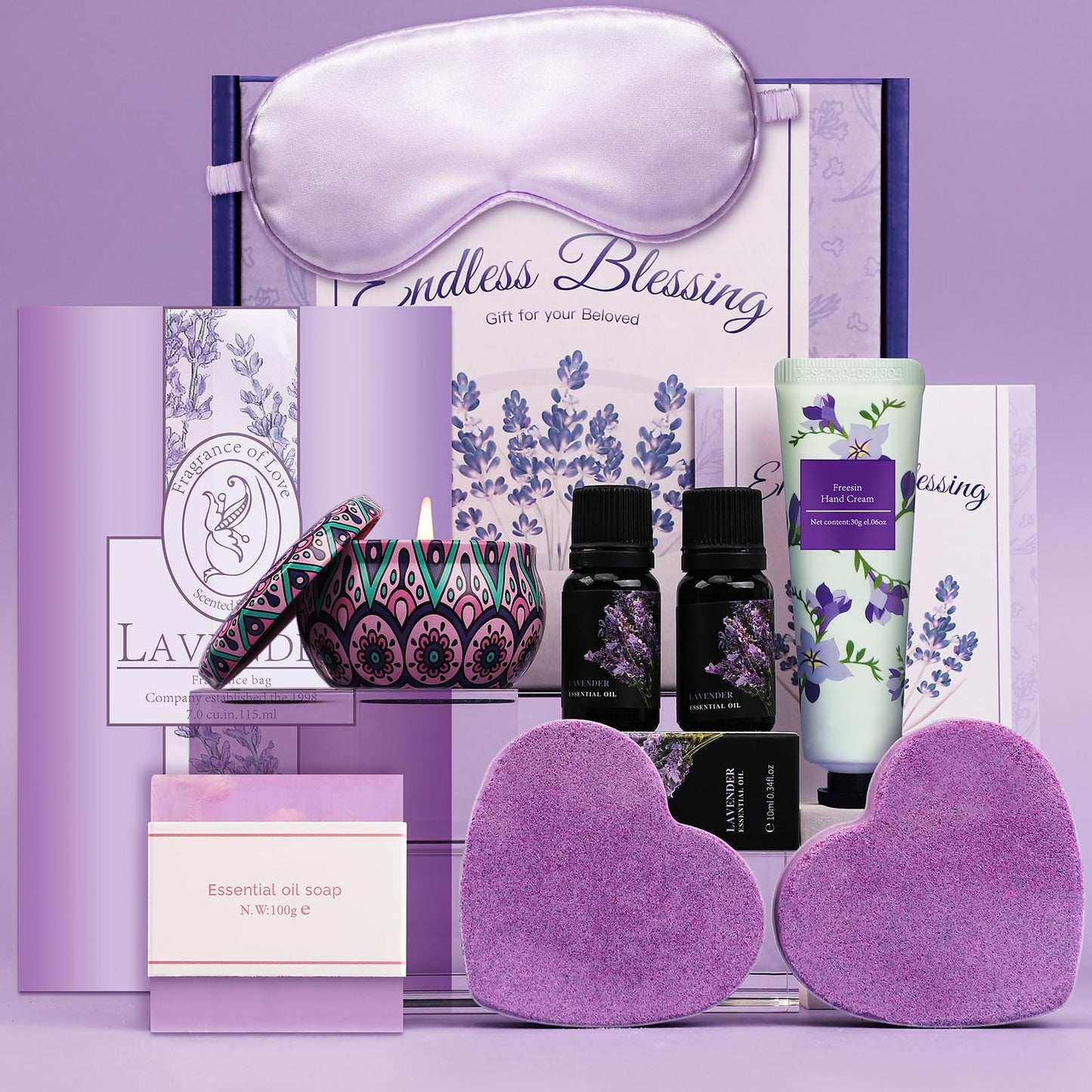Birthday Gifts for Women, Spa Gifts Baskets for Women, Relaxation Self Care Kit, Care Package Box for Woman, Giftware Idea for Mom, Wife, Friends, Sister, Daughter