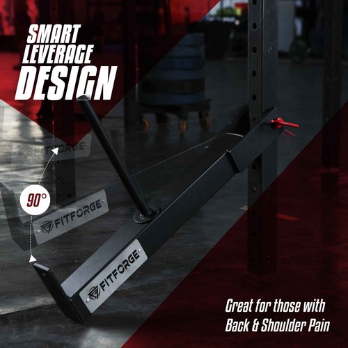 FitForge Belt Squat Attachment for Rack - Space Saving Power Rack Squat Stand Attachment - Power Cage Squat Rack Add On for Home Gym, Compatible with All Hole Plates, Fits 3x3 Racks (No Belt Included)