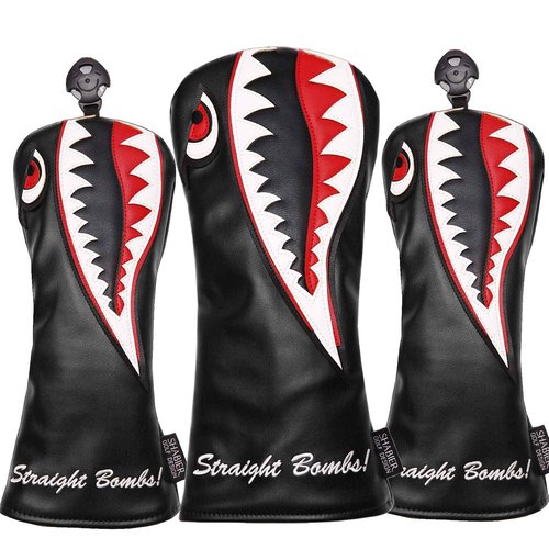 New Flying Tiger Warshark Golf Headcover for Golf Club Available for Driver/Fairway/Hybird (One Set(1Dr+1Fa+1Hy))