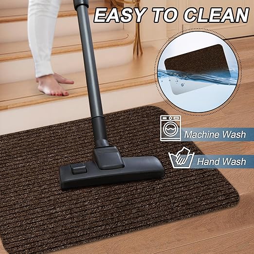 Stair Treads for Wooden Steps Carpet, Non-Slip Stair Runner Indoor Outdoor Stair Tread Mats Covers Pads, 19" x 31" Matching Landing Step Runner for Elders, Kids and Dogs (19" x 31", Brown)