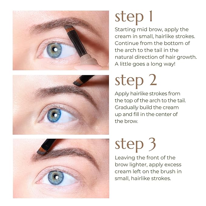 Chella Eyebrow Cream, Elegant Ebony - Vegan, Cruelty Free, Paraben Free, Gluten Free Eyebrow Pomade Makeup - Long Wearing, Velvet Consistency, Water Proof