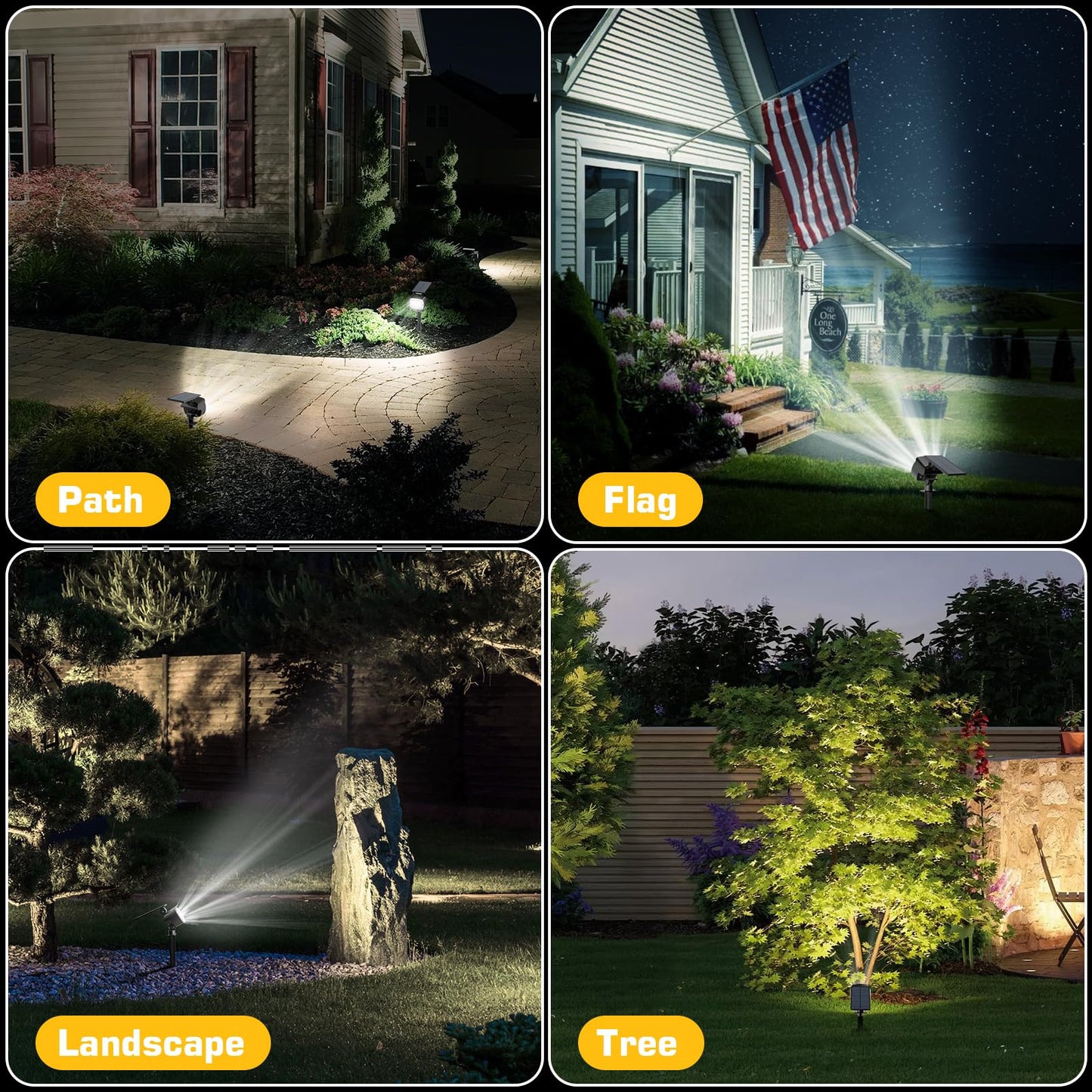 Kaxiida Solar Lights Outdoor Waterproof - 2025 Upgrade 3 Level Ultra Bright Spot Lights Uplights, LED Landscape Spotlight for Tree, Pathway, Wall, Adjustable Solar Panel Auto On/Off