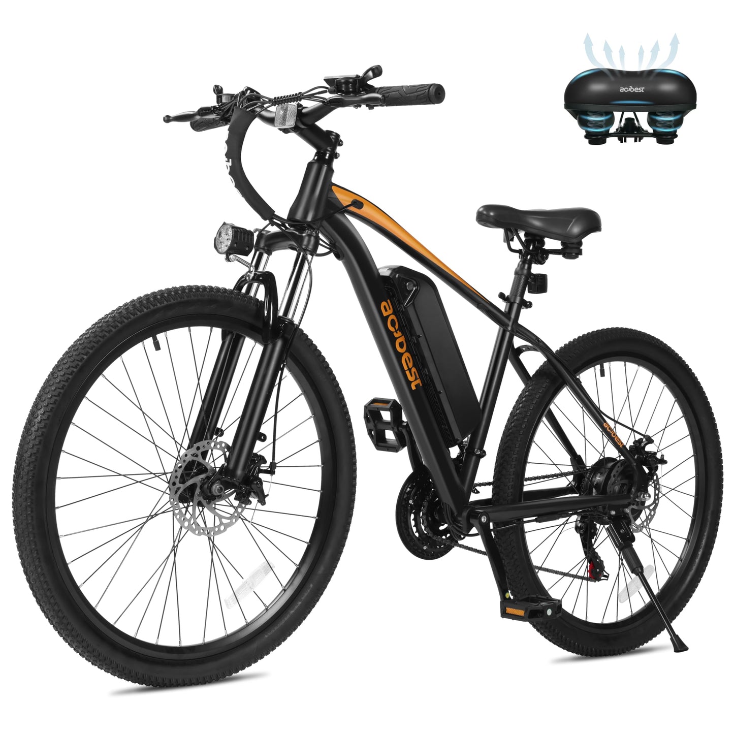 ACTBEST Apex Electric Bike for Adults, 27.5" Electric Mountain Bike with 21-Speed, Peak 1200W Motor 28MPH Top Speed, Max Range 55+ Miles, 499Wh Removable Battery E-Bike with DH1