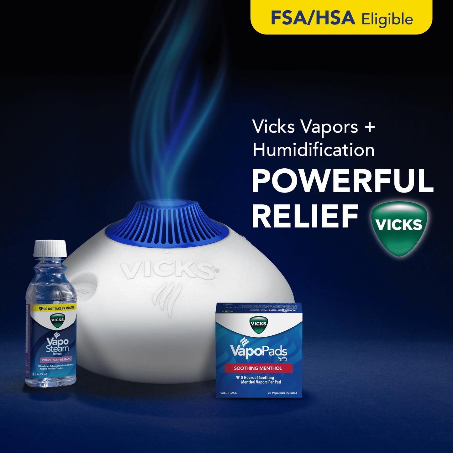 Vicks VapoPads Original Menthol Scent Refill Pads for Vicks Humidifiers and Sinus Inhalers, 20-Pack