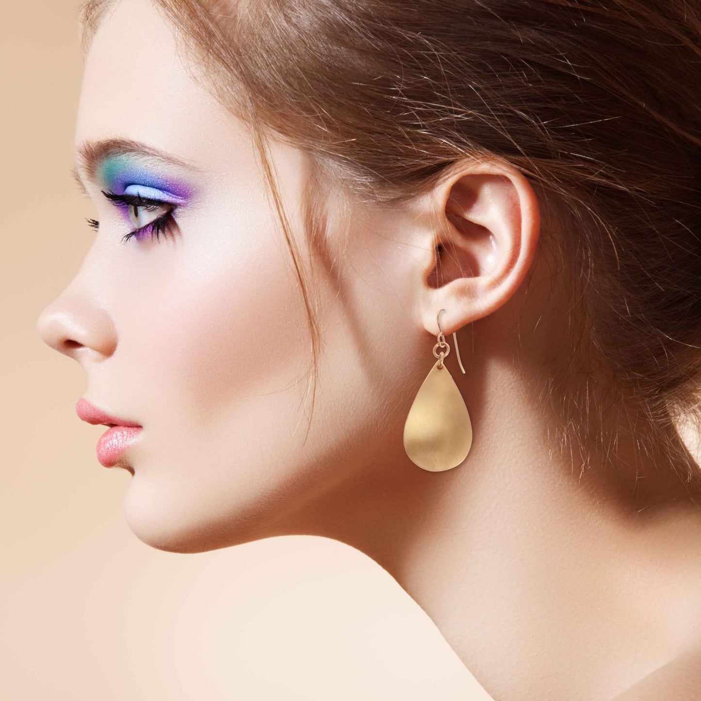 Brushed Bronze Teardrop Earrings