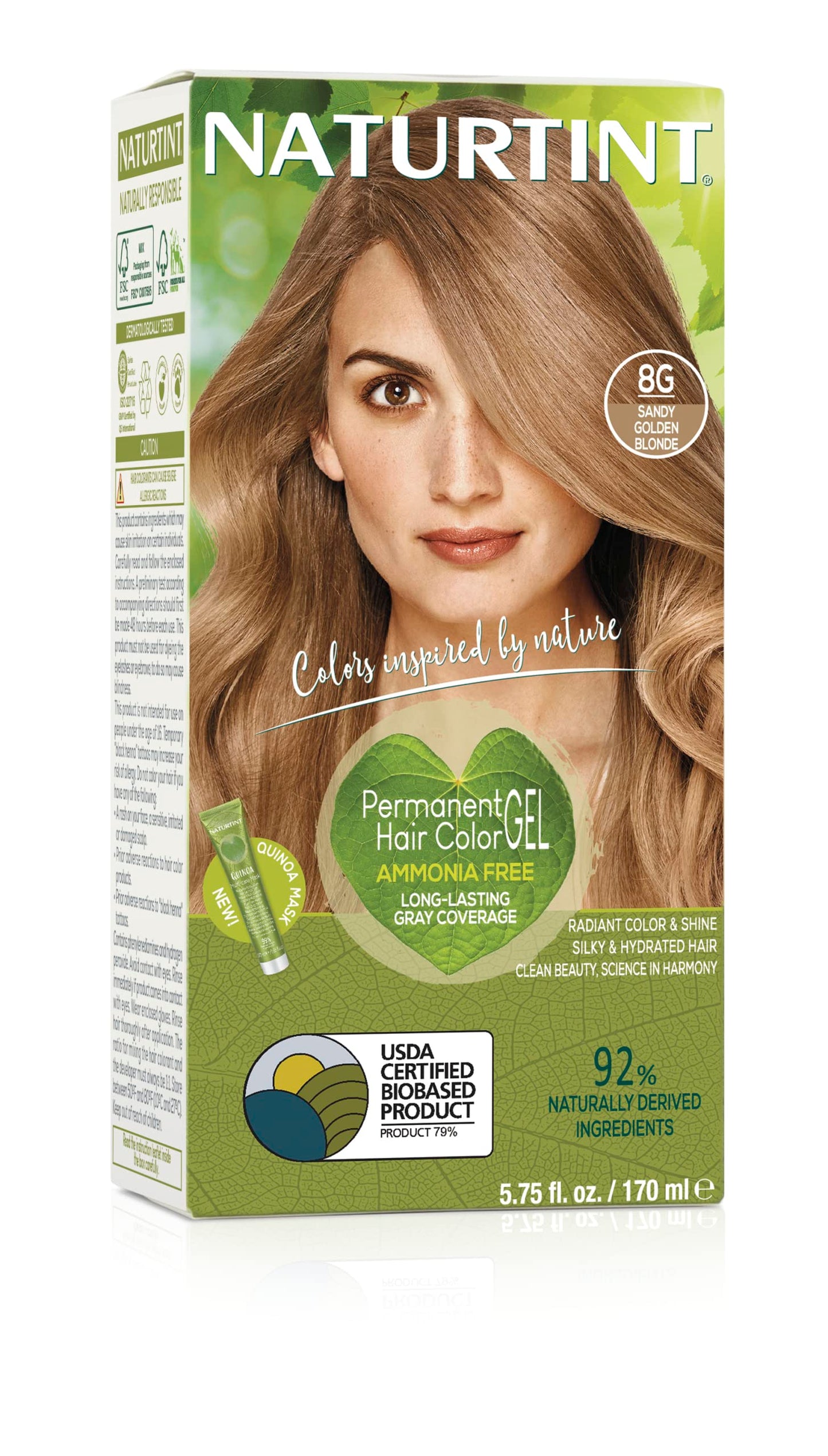 Phergal Naturtint Hair Color Permanent, 8G Sandy Golden Blonde, 5.28 Ounce