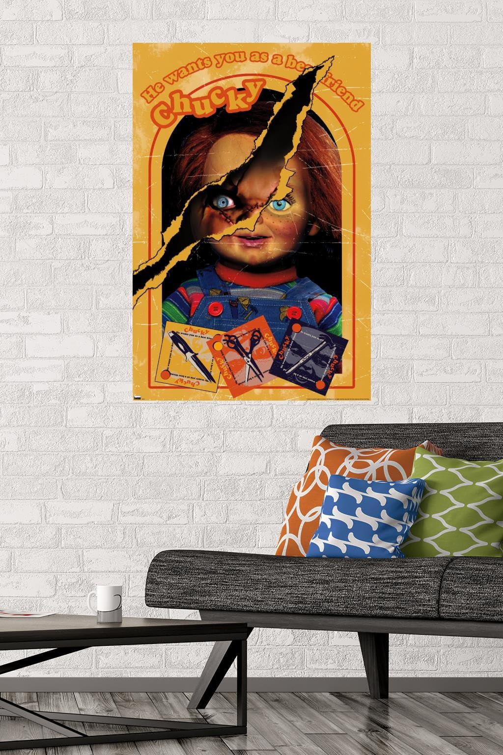 Trends International Chucky: Let's Be Friends - Box Wall Poster, 34L x 22.4W, Unframed Version