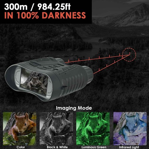 Kethvoz 4K Night Vision Binoculars, 8X Digital Zoom & 7-Level Adjustable IR - 1080P HD Video Recording & 36MP Photos, with 32GB Card, Ideal for Hunting, Camping, Security Surveillance