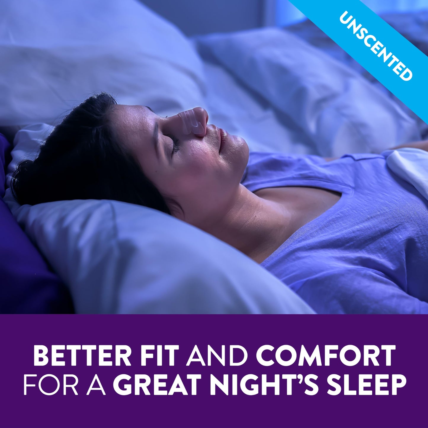 ZzzQuil Sleep Nasal Strips, Clear Nasal Strips, Snoring Relief from Nasal Congestion, Works Instantly, Reduces Nasal Congestion for Less Snoring and Better Sleep, Drug Free, 52 Nasal Strips