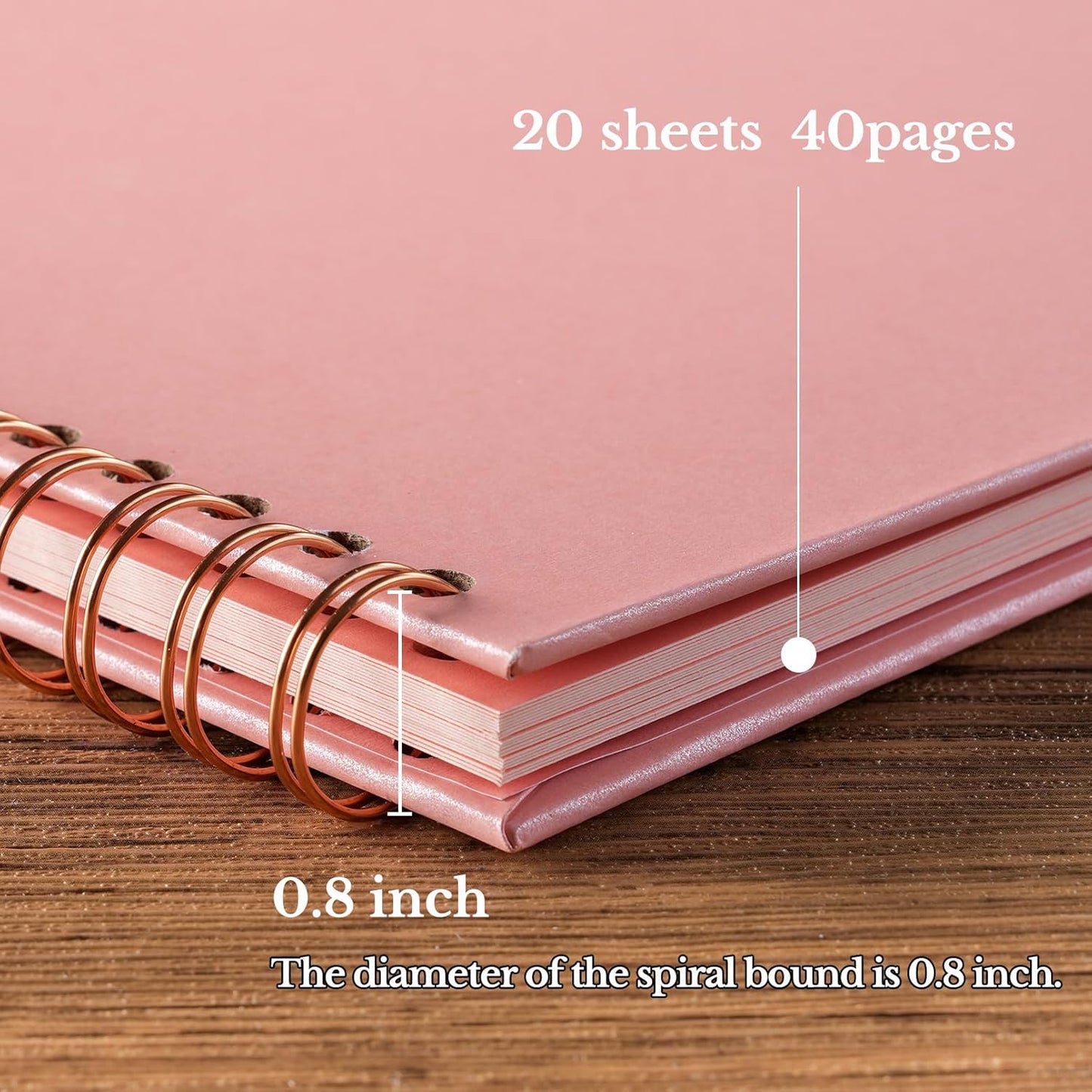 potricher 12 x 12 Inch DIY Scrapbook Album 40 Pages Hardcover Kraft Paper Scrap Book Photo Albums Memory Book for Wedding and Anniversary Family (Pink, 12 Inch)