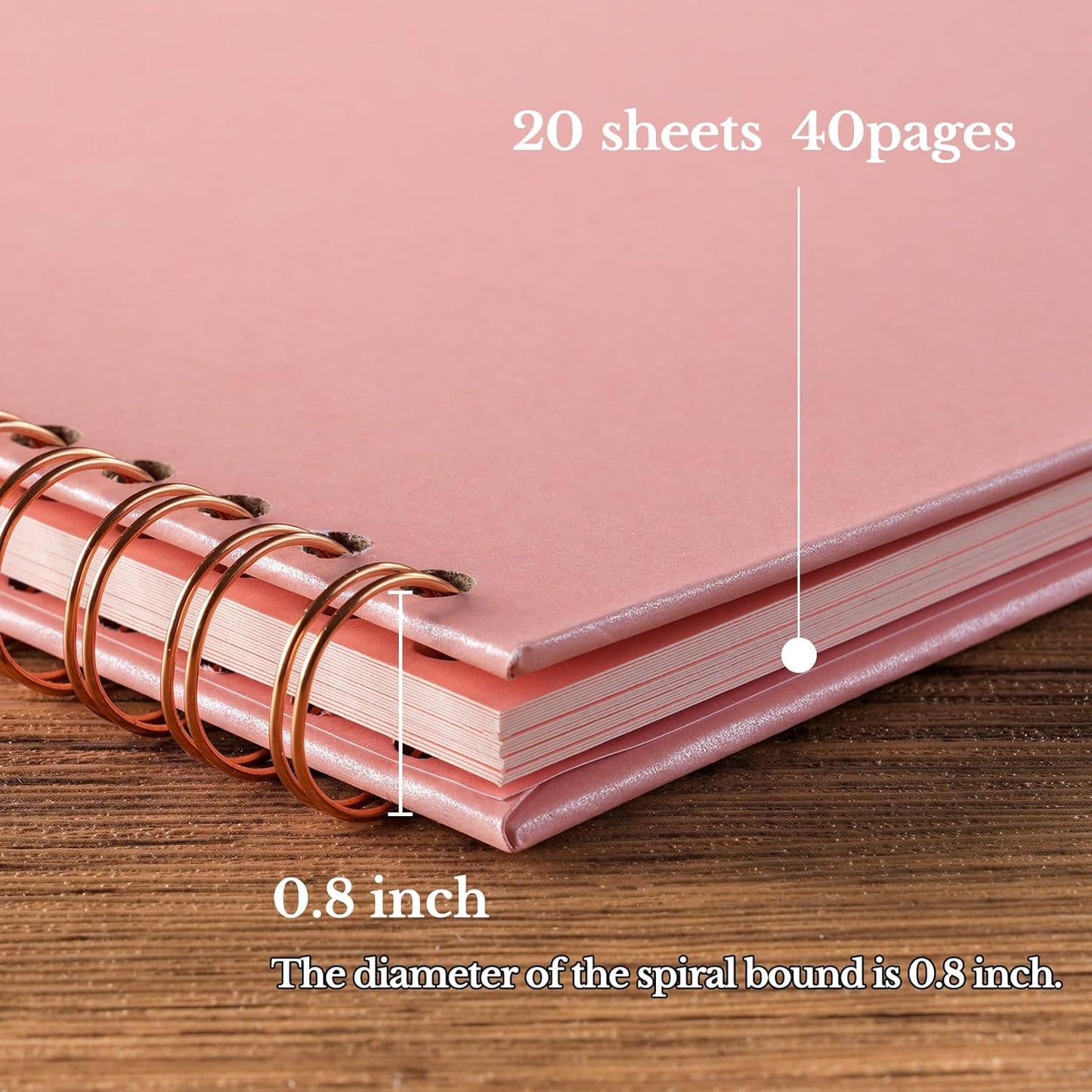 potricher 7 x 7 Inch DIY Scrapbook Album 40 Pages Hardcover Kraft Paper Scrap Book Photo Albums Memory Book for Wedding and Anniversary Family (Pink, 7 Inch)