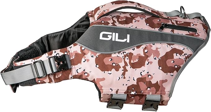 Gili Dog Life Vest Jacket Flotation (Desert Camo, Medium)