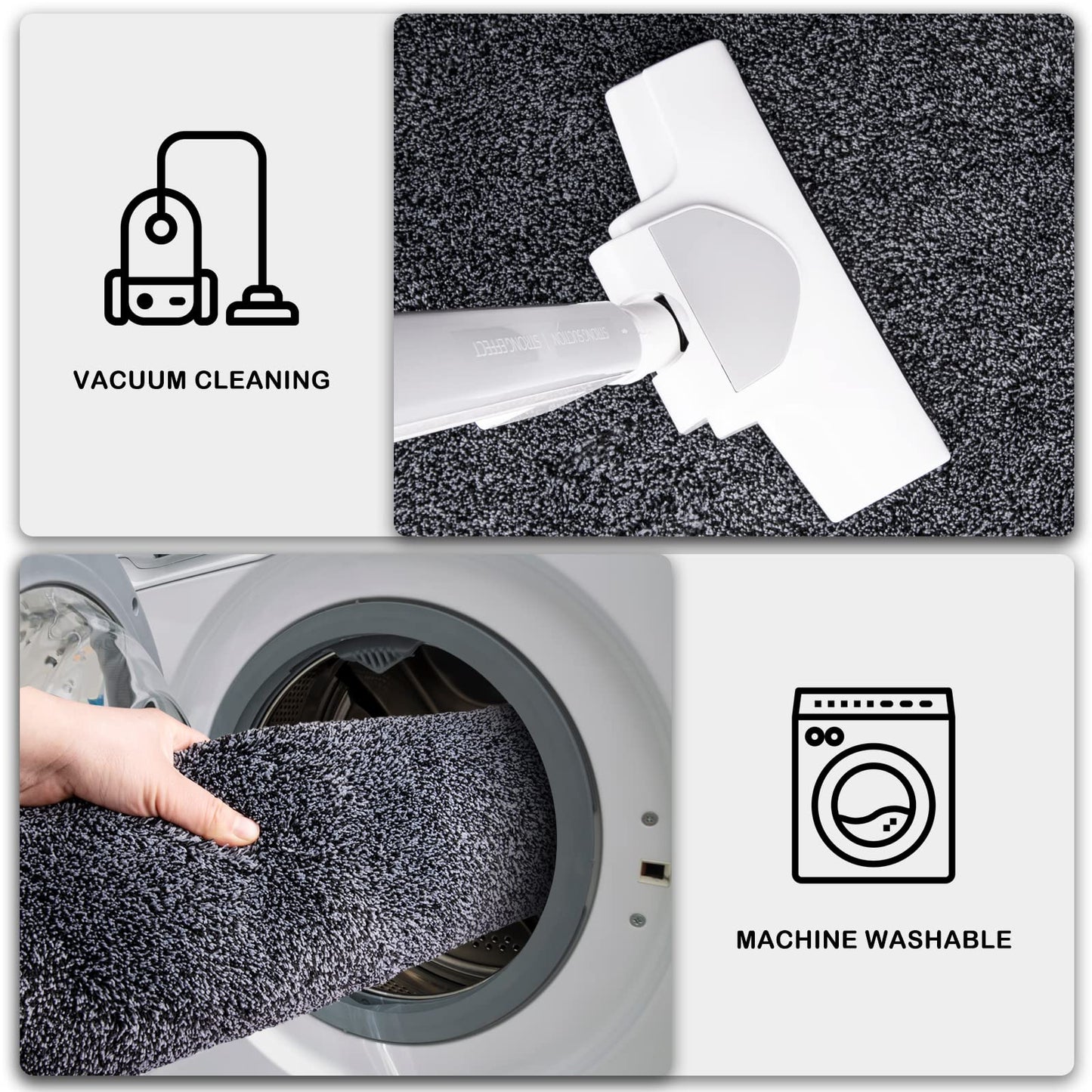 PURRUGS Dirt Trapper Door Mat 24" x 35.5", Non-Slip Machine Washable Entry Rug, Shoe Scraper, Dog Doormat, Super Absorbent Welcome Mat for Front & Back Door, Muddy Shoes & Paws, Bluish Grey-Black