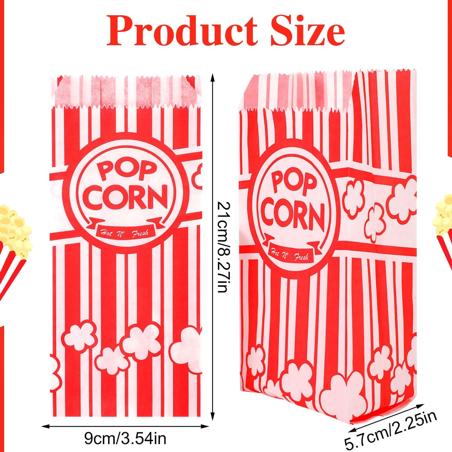 600 Pcs Popcorn Bags, 1 Oz Paper Bags Individual Servings Bulk for Popcorn Machine Movie Nights Easter Valentines Day Kitchen Supplies