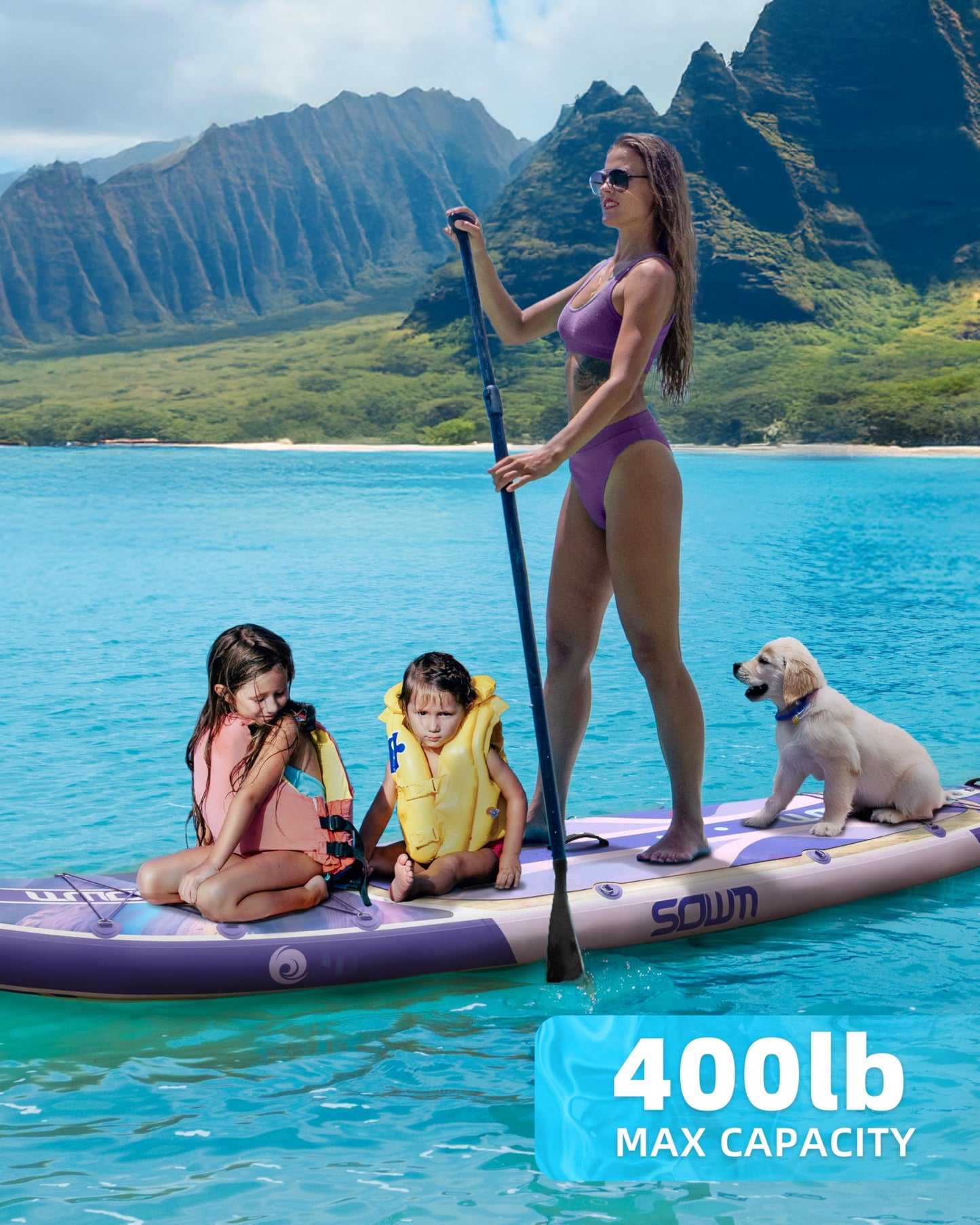 SOWM Inflatable Paddle Boards 11'x33'' with Sup Accessories, Stand Up SUP Paddle Board Inflatable for Adults Youth, Extre Wide & Non-Slip Deck Design Sup of All Skill Levels