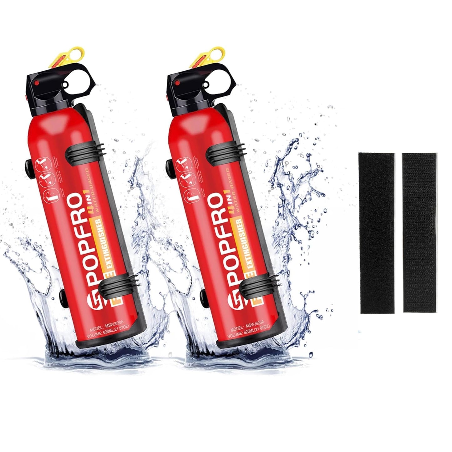 Portable Fire Extinguishers with water-based high-temperature resistance,Can Prevent Re-Ignition,Small and Easy to use，Fire Extinguishers for Car/House/Kitchen/Boat/business,620ml（2pack）